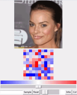 Neural Photo Editing with Introspective Adversarial Networks: a portrait being edited through a latent-space brush and sliders